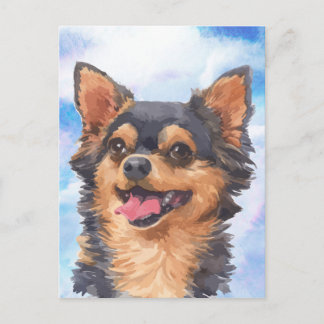 Cartão Postal Aguarela bonito do animal de estimação do cão da