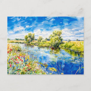 Cartão Postal Águas Tranquilas em Primavera Havelland Watercolor