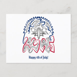 Cartão Postal Águia Americana do Dia da Independência
