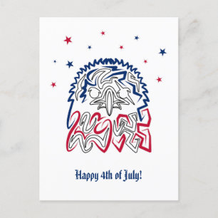 Cartão Postal Águia Americana do Dia da Independência