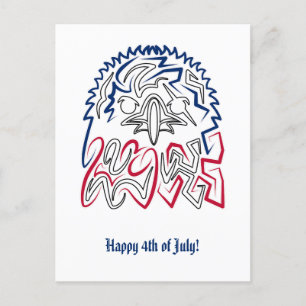 Cartão Postal Águia Americana do Dia da Independência