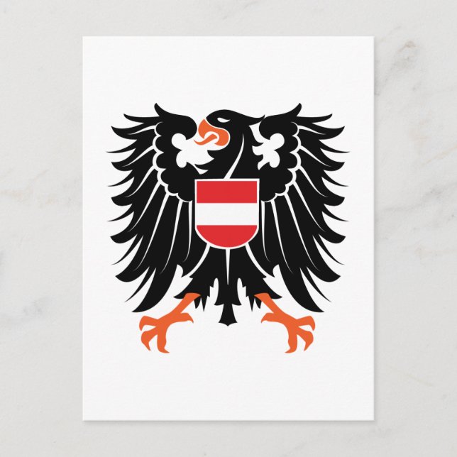 Cartão Postal Águia brasão Áustria Eagle crest Austria (Frente)