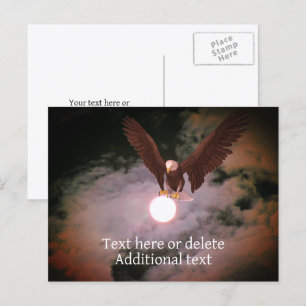 Cartão Postal Águia Careca Fantasia da Lua Cheia Personalizada 