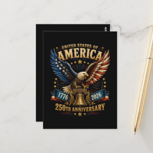 Cartão Postal Águia do 250º Aniversário dos Estados Unidos da Am