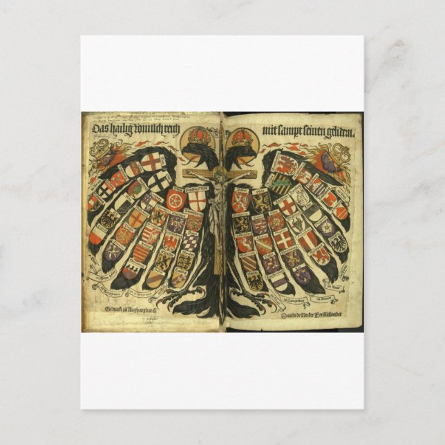 Cartão Postal Águia Dupla Austríaca (Frente)