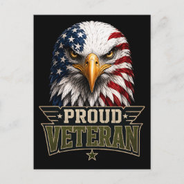 Cartão Postal Águia Orgulhosa Veterana – Bandeira Americana do D