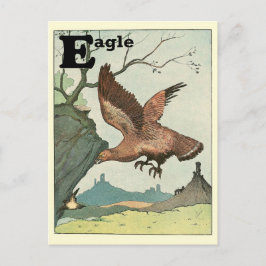 Cartão Postal Águia Real Letra E do Alfabeto de Animais
