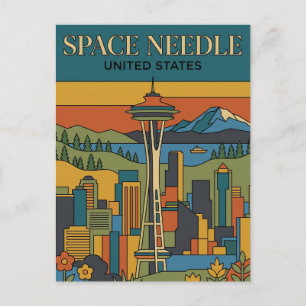 Cartão Postal Agulha Espacial Washington