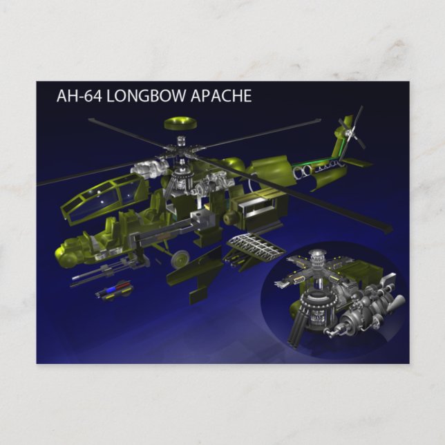 Cartão postal AH-64 Longbow Apache (Frente)