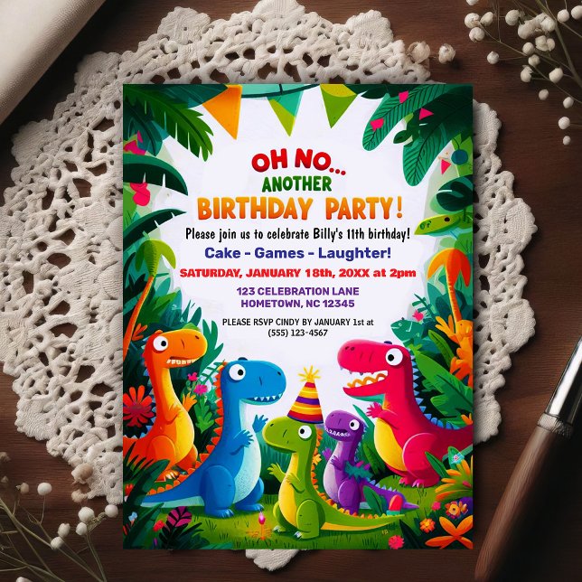 Cartão Postal Ah Não! Outra Festa de Aniversário com Tema de Din (Criador carregado)
