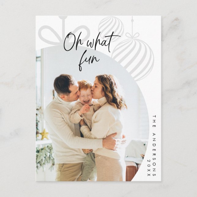 Cartão Postal Ah Que Diversão, Foto da Família, Saudação de Nata (Frente)