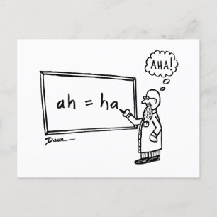 Cartão Postal Aha! Engraçado Cartoon STEM Humor Matth Piada