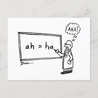 Cartão Postal Aha! Engraçado Cartoon STEM Humor Matth Science Pi
