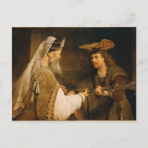 Cartão Postal Ahimelech dando a espada de Golias a David