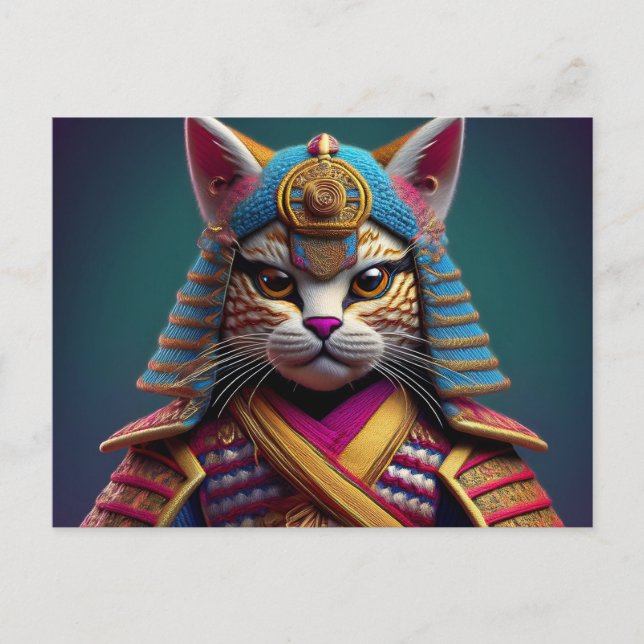 Cartão Postal AI Yarn Cat (Frente)
