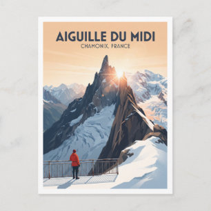 Cartão Postal Aiguille du Midi Chamonix França Lembrança de Viag