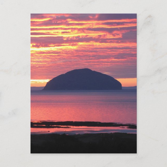 Cartão Postal Ailsa Craig Sunset (Frente)