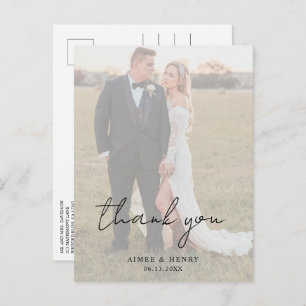Cartão Postal Aimee Rustic Script Modern Wedding