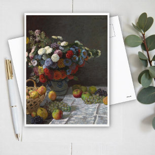 Cartão Postal "Ainda a vida com flores e Frutas" de Claude Monet
