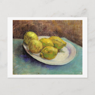 Cartão Postal Ainda a vida, limões no prato, Van Gogh Belas Arte