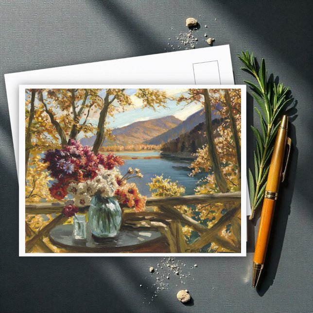 Cartão Postal Ainda a vida num terraço, Constantin Westchiloff (Criador carregado)