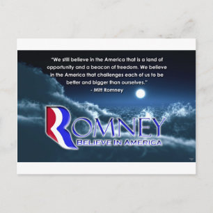 Cartão Postal "Ainda Acreditamos..." - Romney 2012