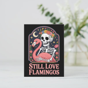 Cartão Postal Ainda Amo Flamingos Halloween Queer