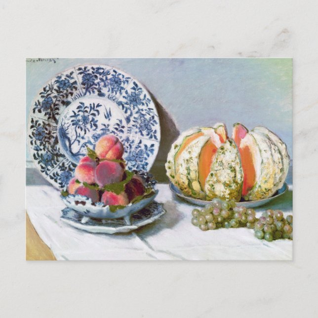 Cartão Postal Ainda com Melon, 1872 Claude Monet (Frente)