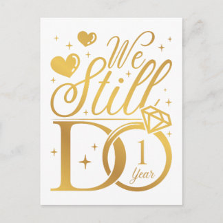 Cartão Postal Ainda Fazemos 1 Ano de Aniversário de Casamento