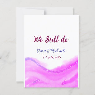 Cartão Postal Ainda fazemos glitter de aquarela rosa roxo brilho