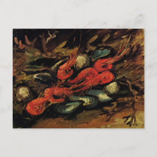 Cartão Postal Ainda Life Muselles e Shrimp por Vincent van Gogh