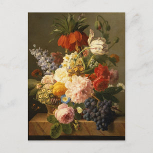 Cartão Postal Ainda vida com flores e fruta, 1827