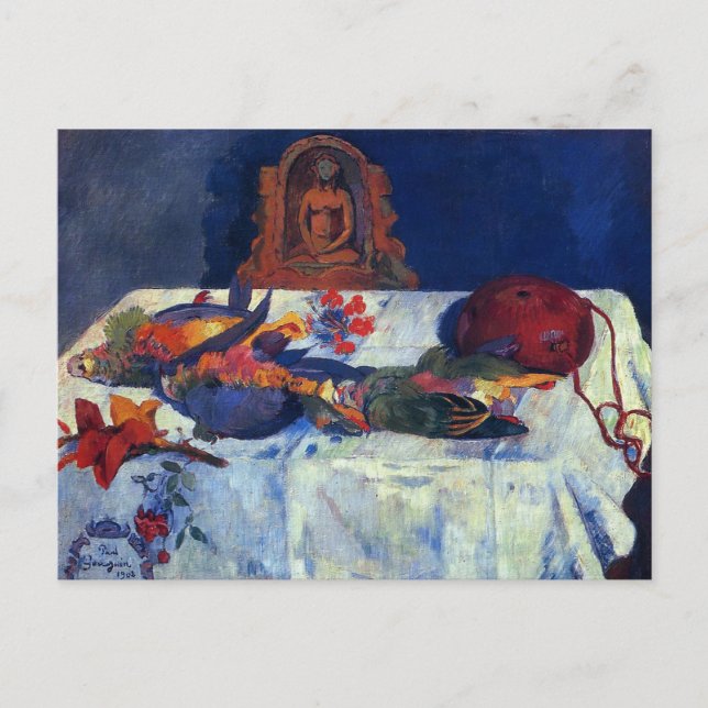 Cartão Postal "Ainda viva com papagaios" - Paul Gauguin (Frente)