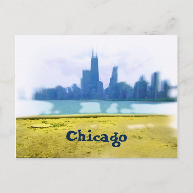 Cartão Postal Air Brushing Chicago Skyline (Frente)