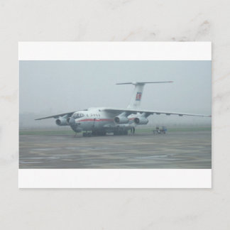 Cartão Postal Air Koryo no aeroporto de Pyongyang DPRK Il-76 TD