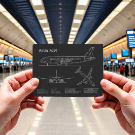 Cartão Postal Airbus A320 - Planos de desenho de avião em projet