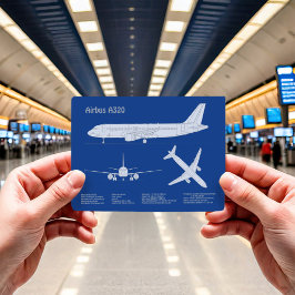 Cartão Postal Airbus A320 - Planos de desenho de projeto de aviã