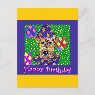 Cartão Postal Airedale de Aniversário