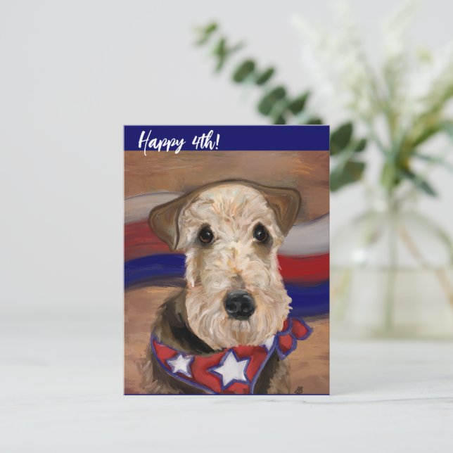 CARTÃO POSTAL AIREDALE TERRIER (Em pé/Frente)