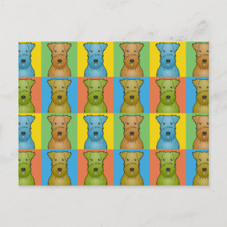 Cartão Postal Airedale Terrier Dog Cartoon Pop-Art
