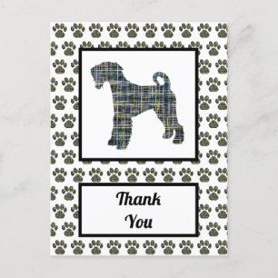 Cartão Postal Airedale Terrier Dog Silhouette Obrigado