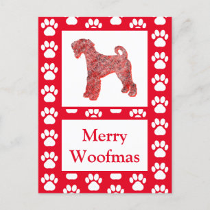 Cartão Postal Airedale Terrier Dog Silhouette RedFelry Natal