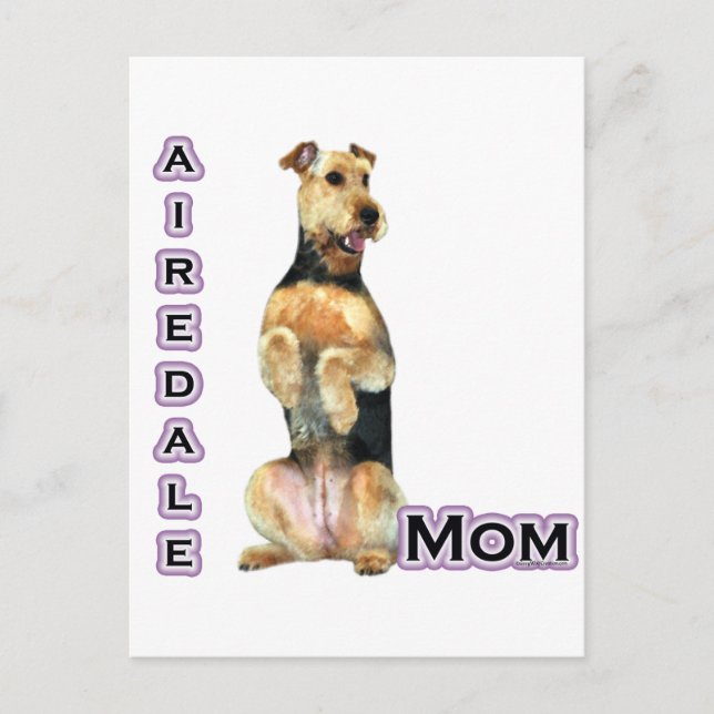 Cartão Postal Airedale Terrier Mãe 4 (Frente)