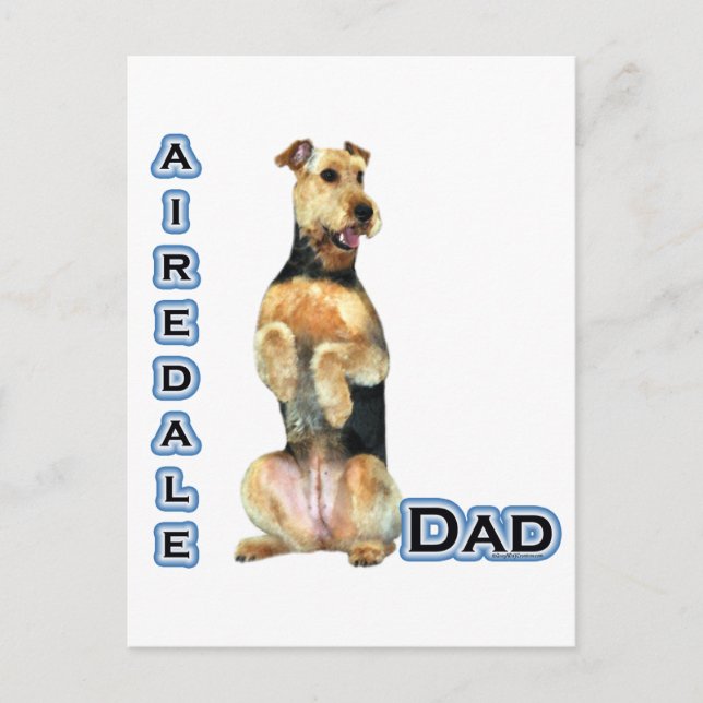 Cartão Postal Airedale Terrier Pai 4 (Frente)