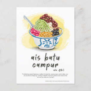 Cartão Postal Ais Batu Campur ABC Malásia