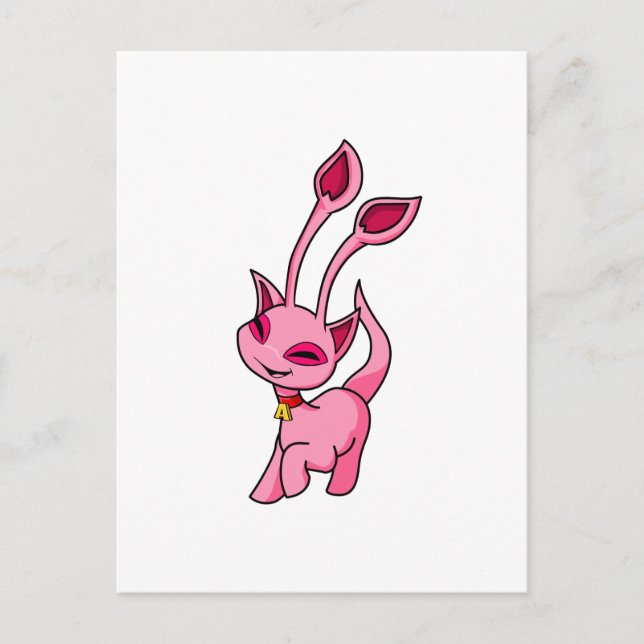 Cartão Postal Aisha cor-de-rosa Prancing (Frente)