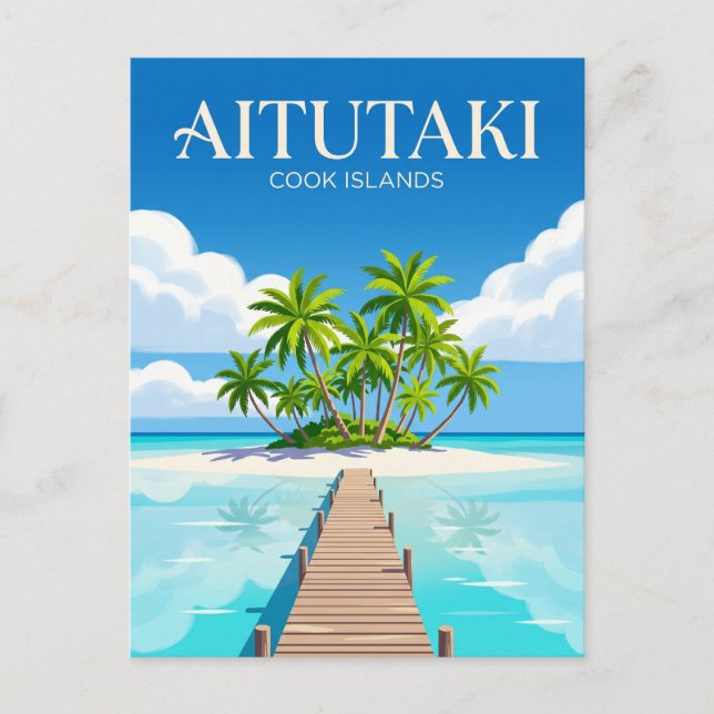 Cartão Postal Aitutaki Lagoon Ilhas Cook (Frente)
