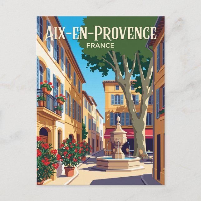 Cartão Postal Aix-en-Provence França (Frente)