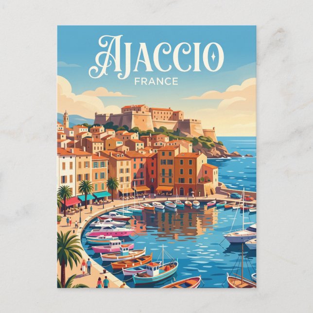 Cartão Postal Ajaccio França (Frente)