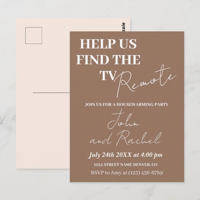 Cartão Postal Ajude-nos a encontrar a festa remota de diversão n (Frente/Verso)